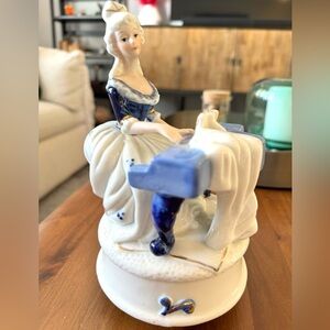 Vintage Victorian Lady on Piano Music Box